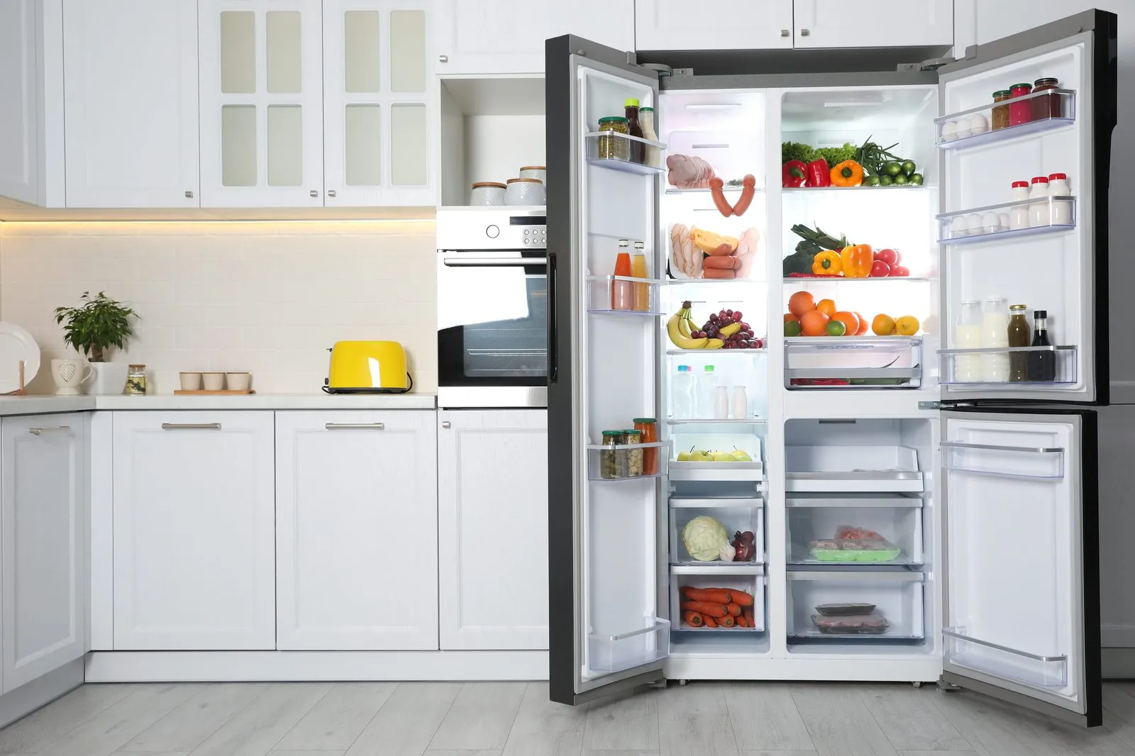 Fridge repaired and refitted into a modern kitchen Fridge repaired and refitted into a modern kitchen